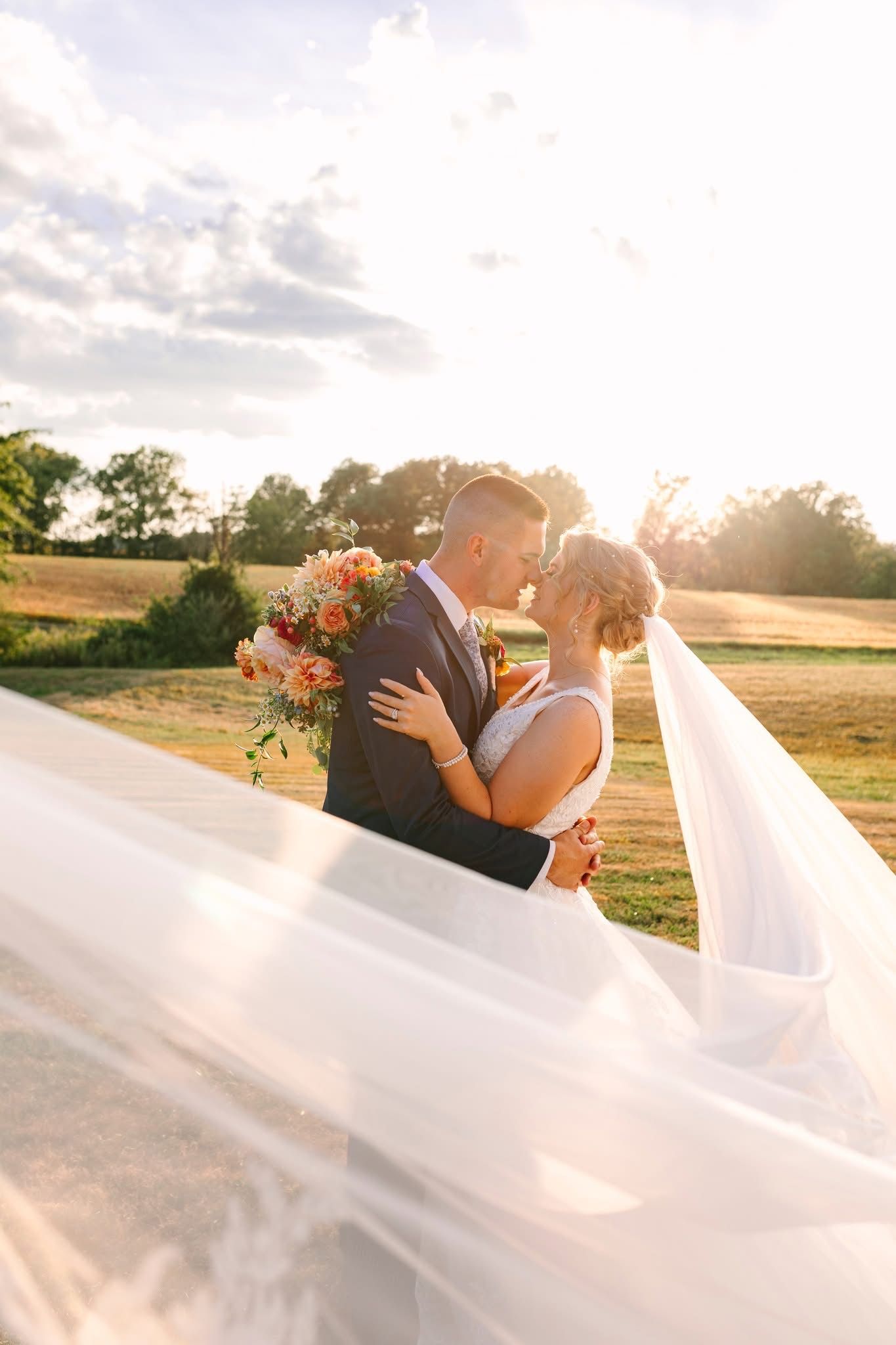 true to tone photo of a couple on their wedding day