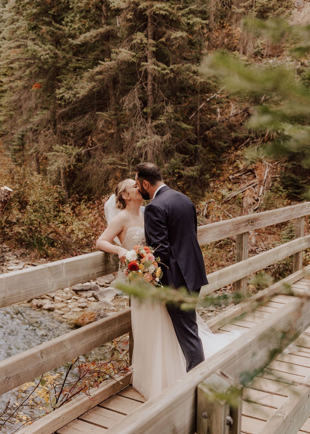 Wedding at Emerald Lake Lodge in Fields British Columbia bride and groom photos
