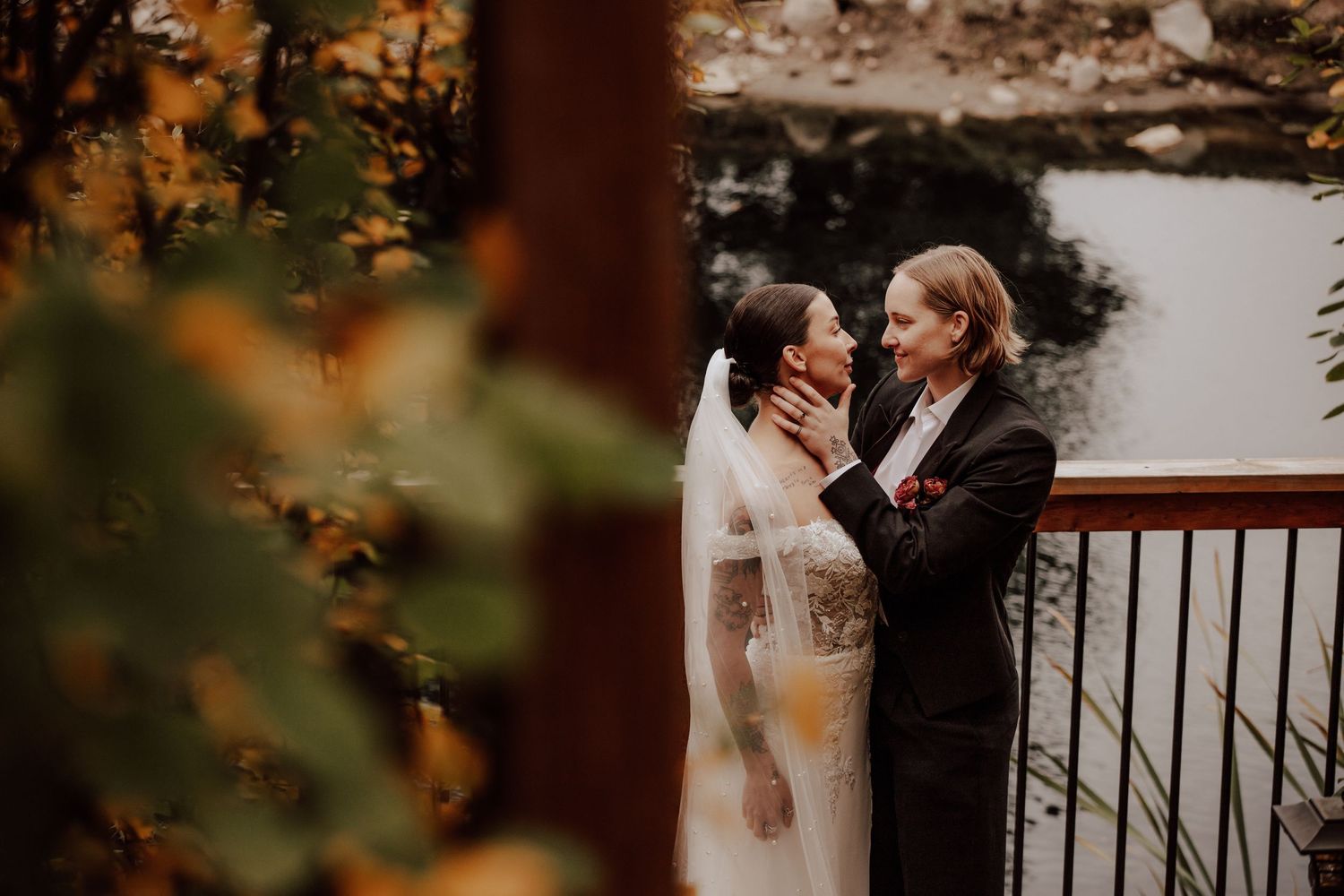 Alberta wedding at Pine and Pond wedding venue with 2 brides