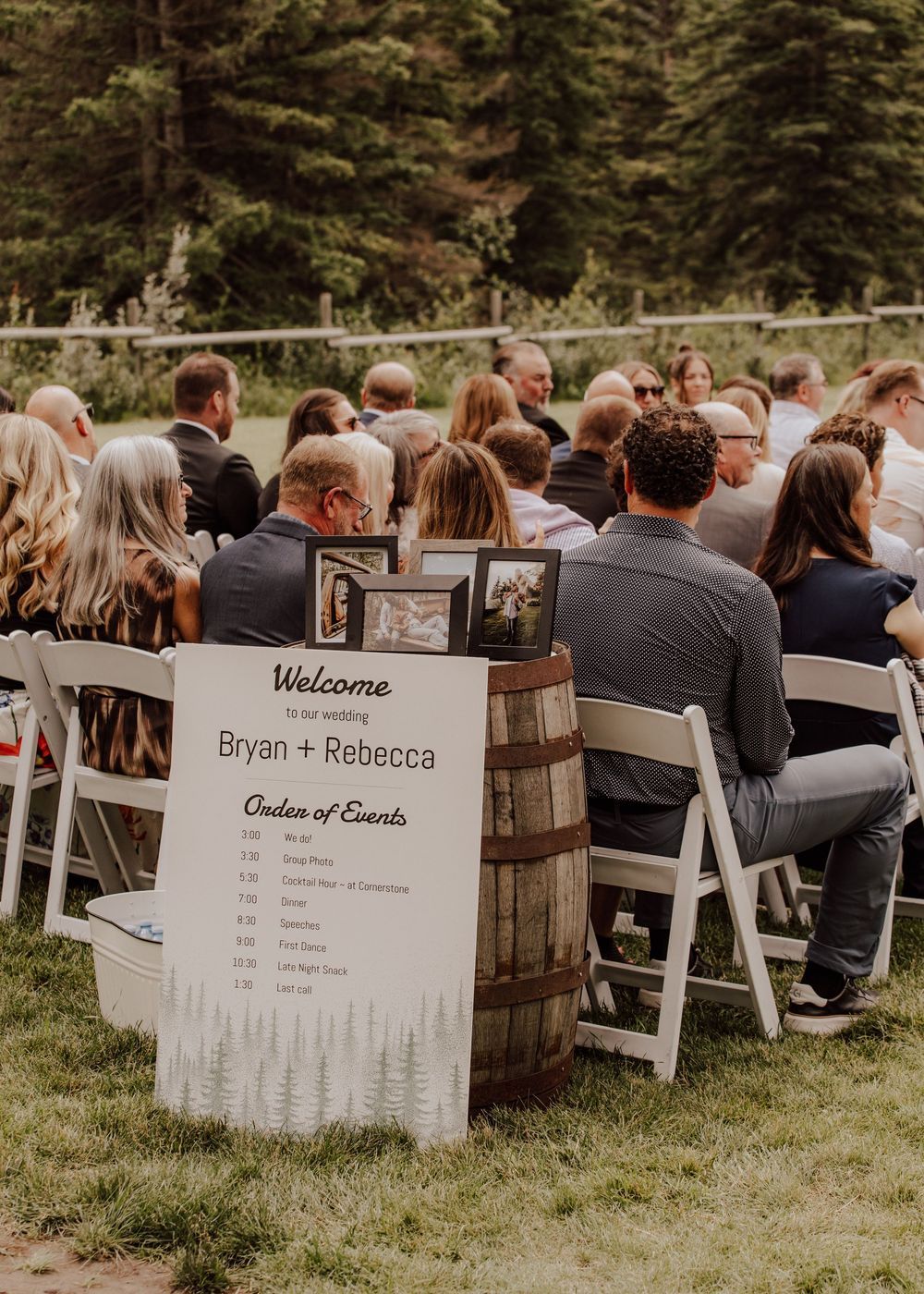 Canmore Cornerstone wedding ceremony with guests seated