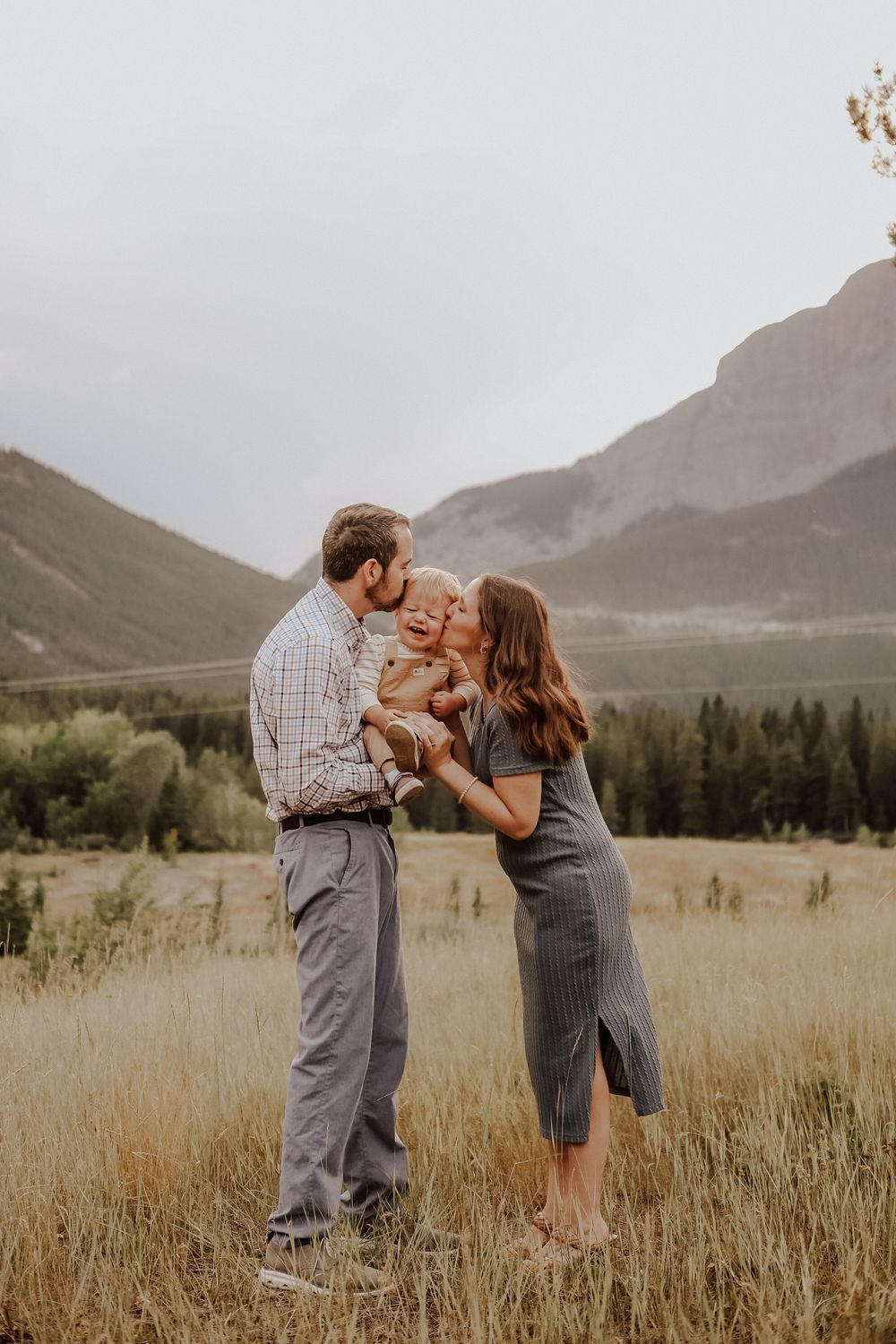 Canmore, Alberta family session  with mountain background