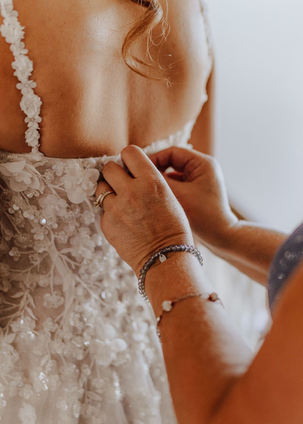 Calgary, Alberta Wedding bride getting