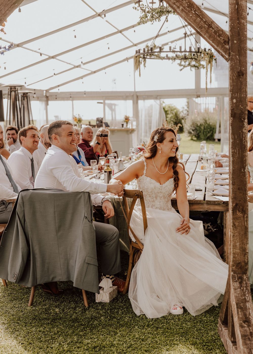 Calgary, Alberta Wedding reception with bride and groom