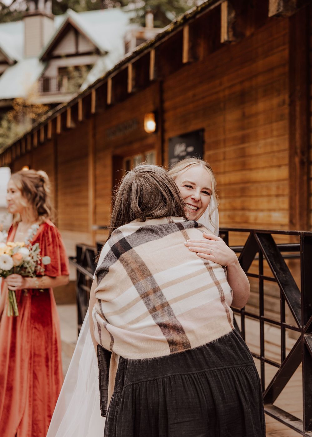 Wedding ceremony at Emerald Lake Lodge in Fields British Columbia