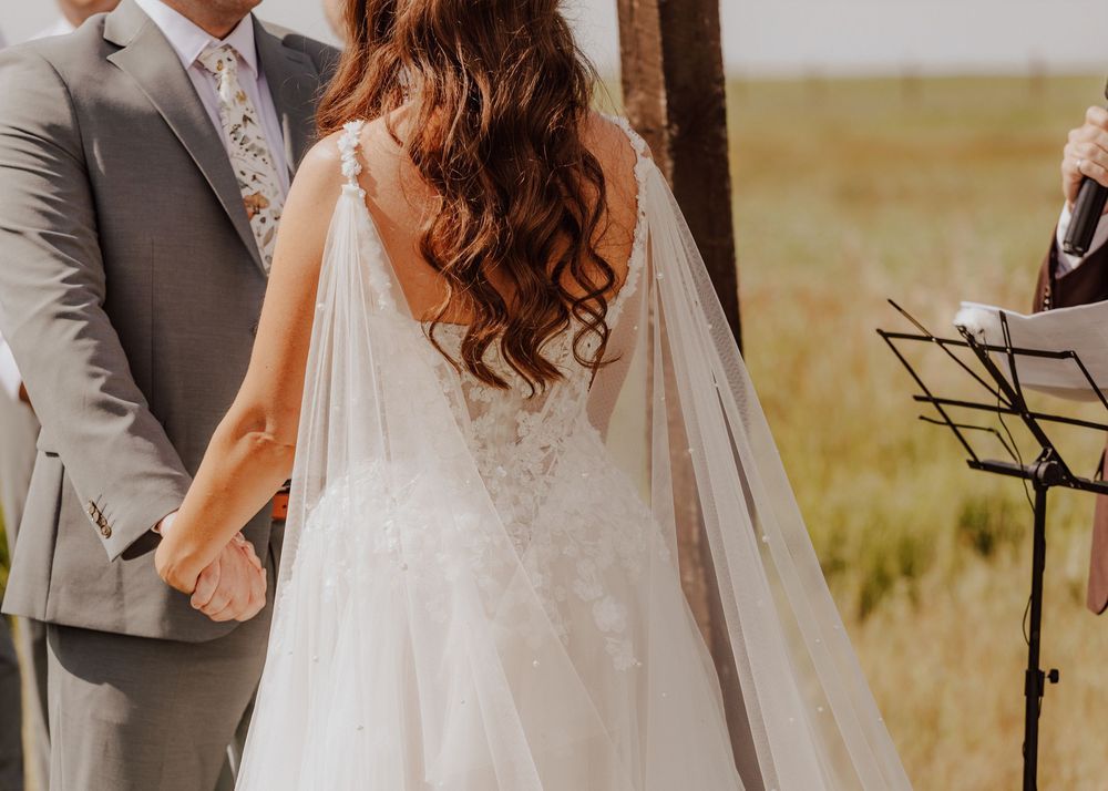 Calgary, Alberta Wedding ceremony with bride detail photos