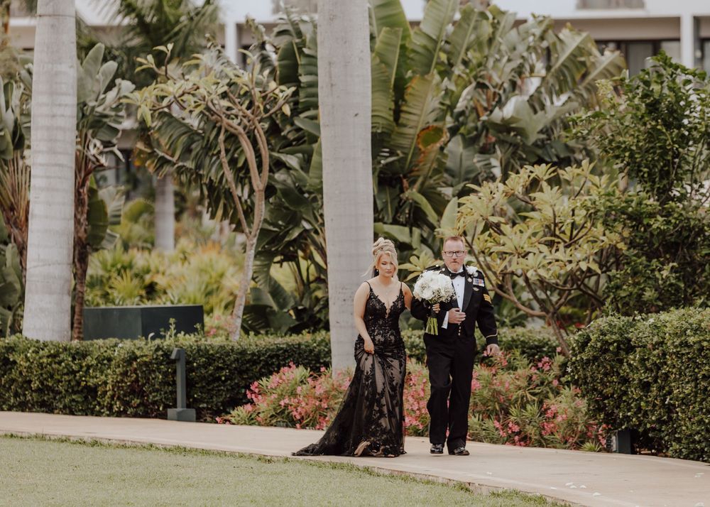Dreams Playa Mujeres Wedding ceremony in Mexico father daughter entrance