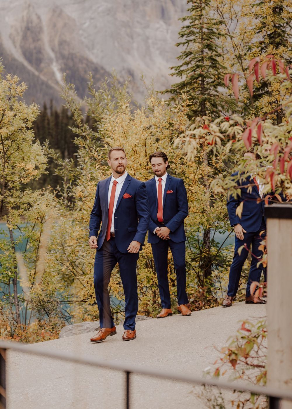 Wedding ceremony at Emerald Lake Lodge in Fields British Columbia