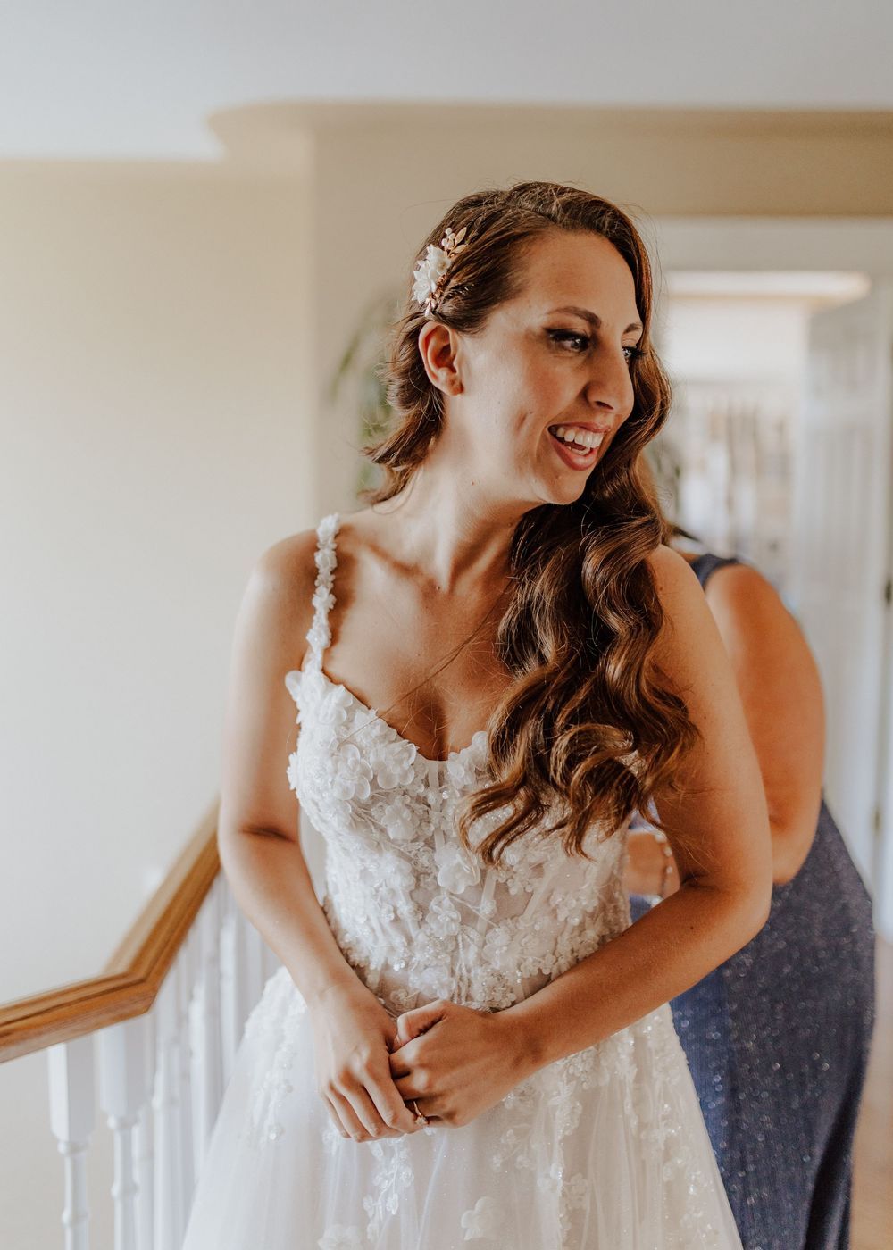 Calgary, Alberta Wedding bride getting ready with mom