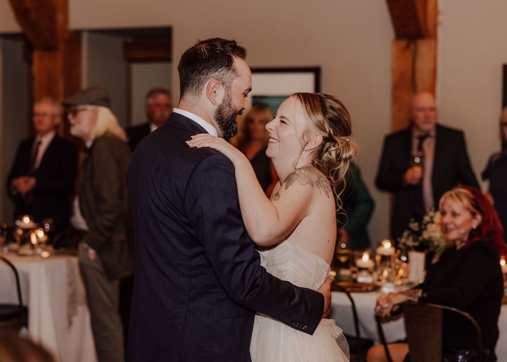 Wedding at Emerald Lake Lodge in Fields British Columbia first dance
