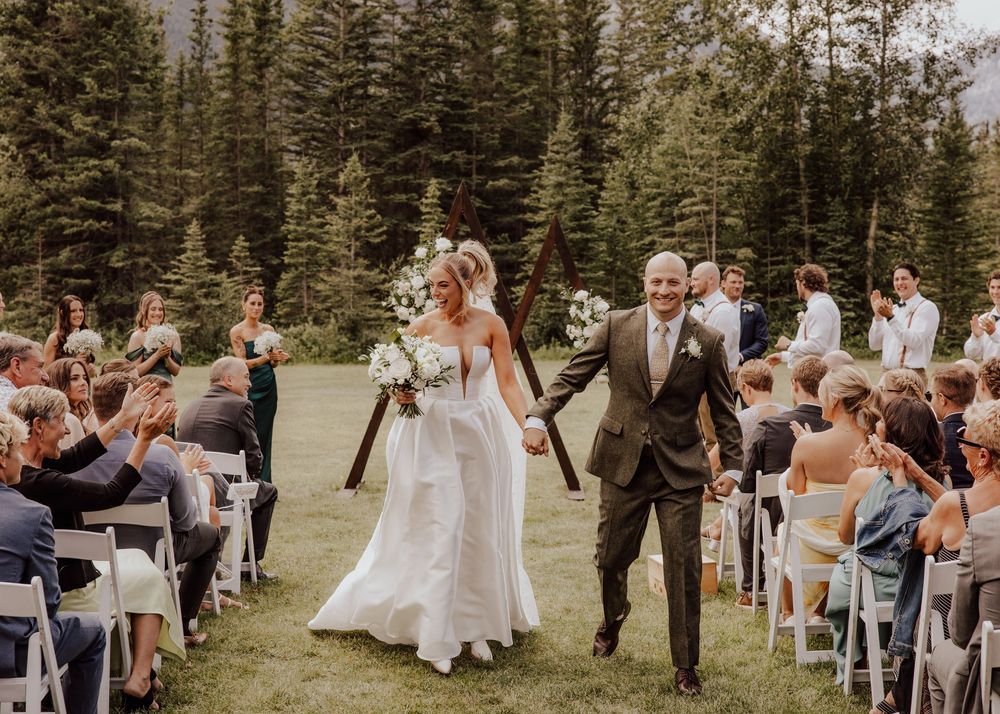 Canmore Cornerstone wedding ceremony walk out