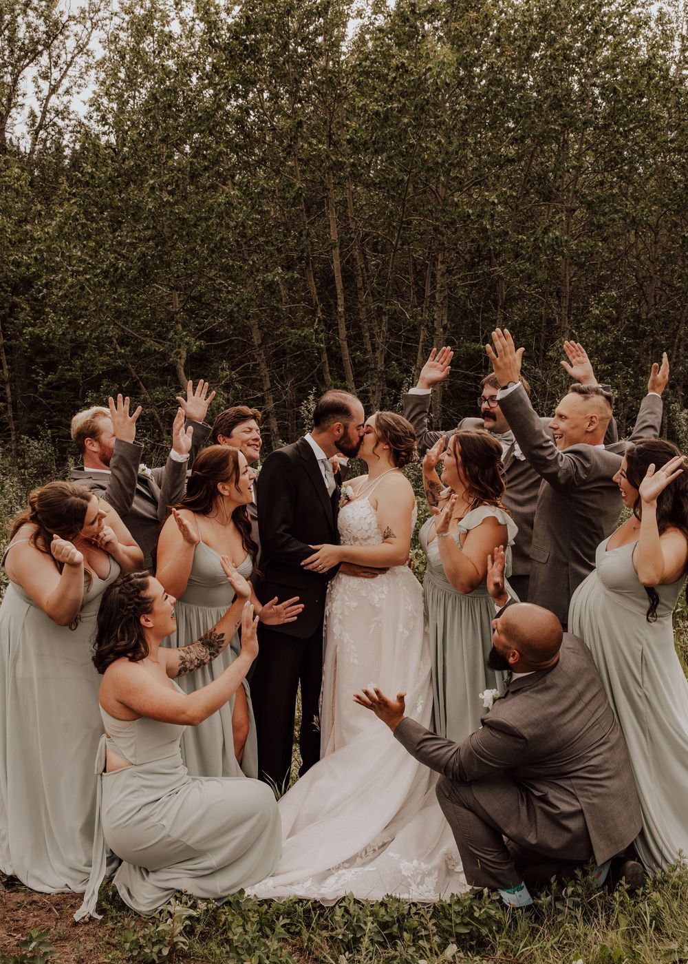 Calgary, Alberta wedding party celebration