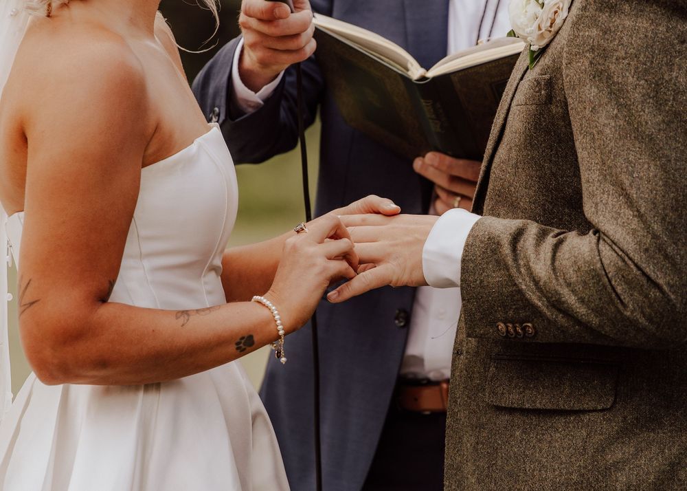 Canmore Cornerstone wedding ceremony ring exchange