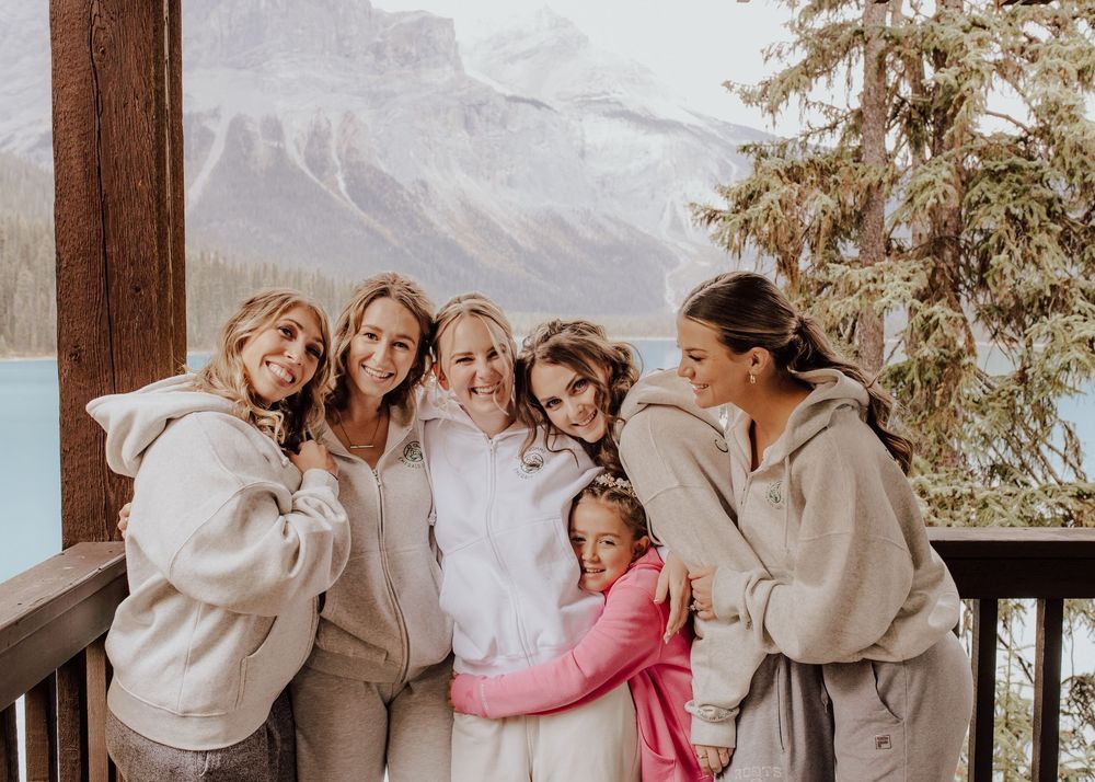 Wedding at Emerald Lake Lodge in Fields British Columbia bridal party morning