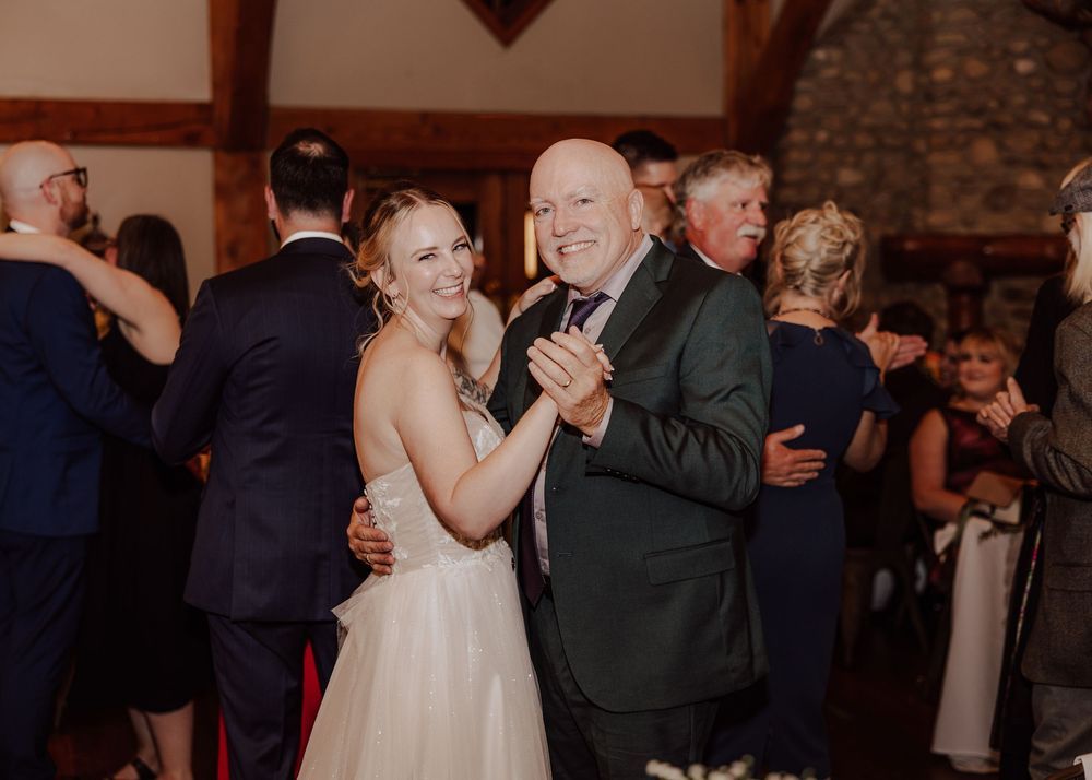 Wedding at Emerald Lake Lodge in Fields British Columbia father daughter dance