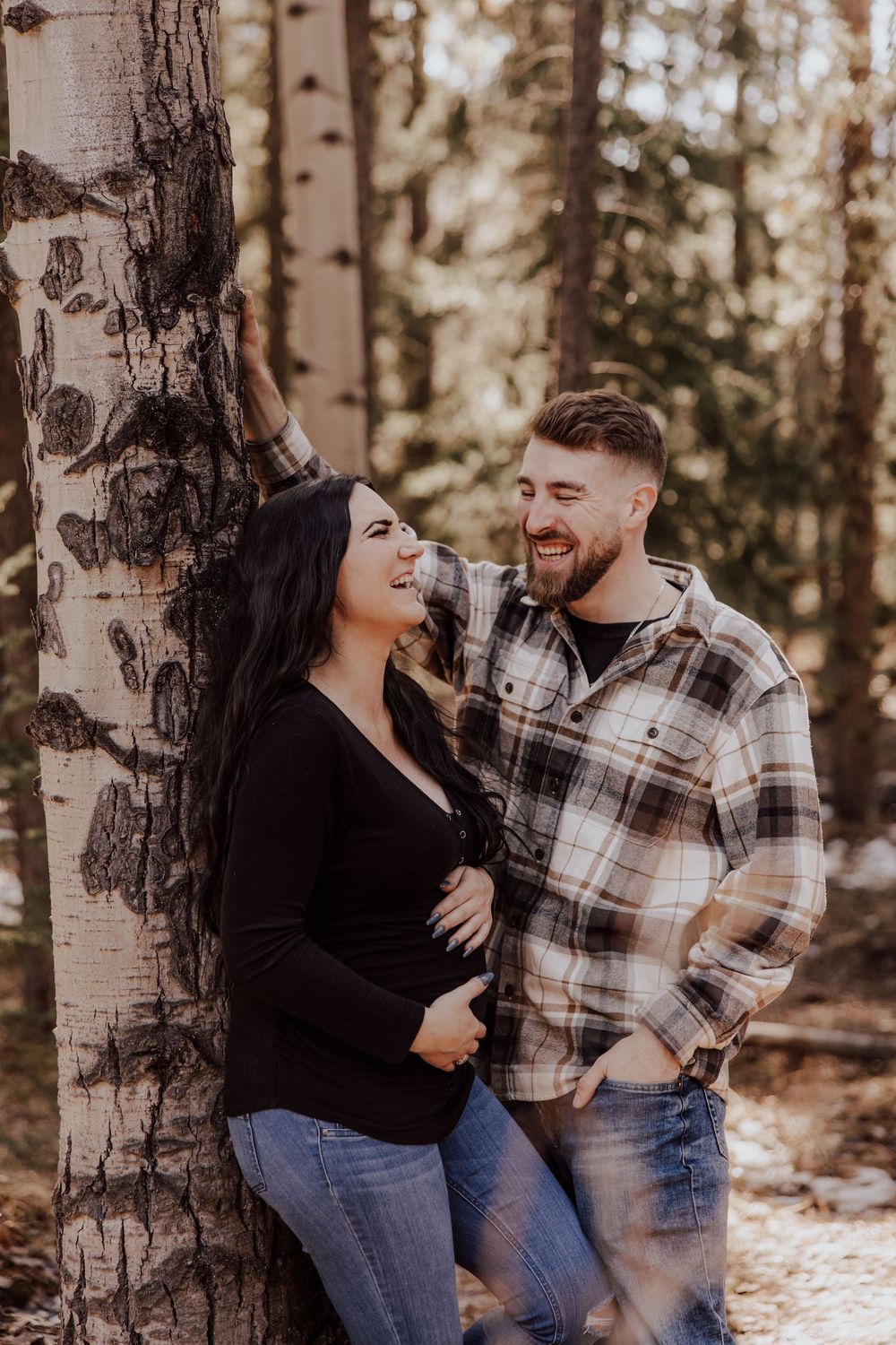Canmore, Alberta maternity photos with husband