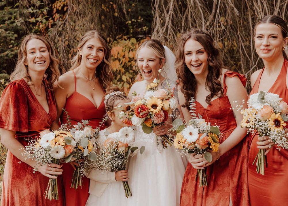 Wedding at Emerald Lake Lodge in Fields British Columbia bridal party photos
