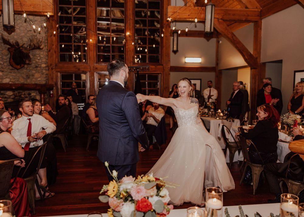 Wedding at Emerald Lake Lodge in Fields British Columbia first dance