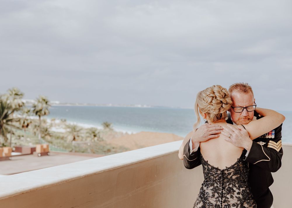 Dreams Playa Mujeres Wedding in Mexico father daughter first look