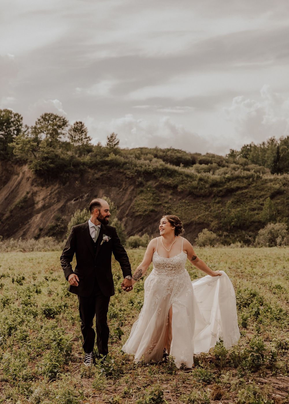 Calgary, Alberta wedding with bride and groom