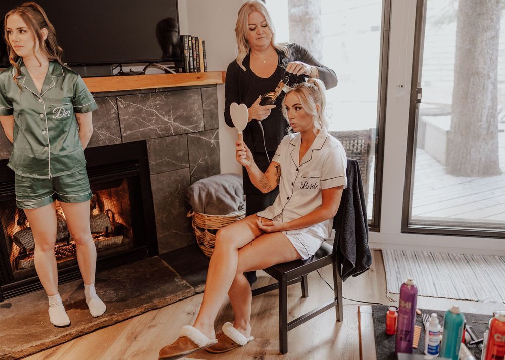 Canmore wedding getting ready photos indoors