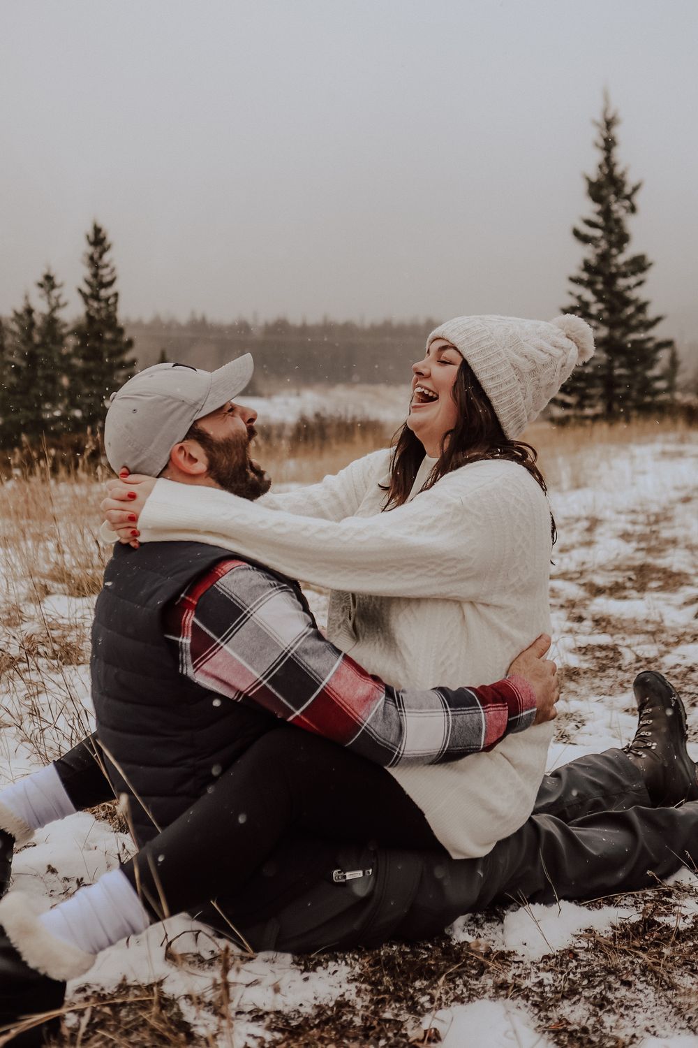 Canmore, Alberta couple session during winter
