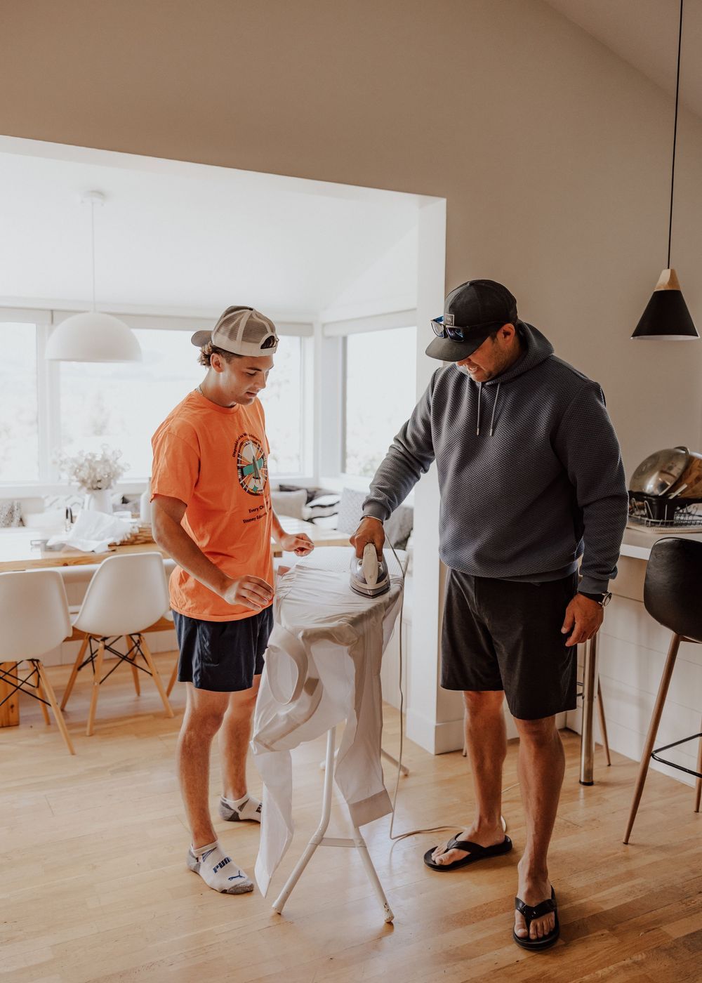 Canmore wedding photos with groom getting ready