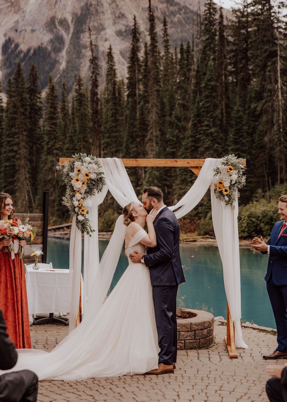 Emerald Lake Wedding ceremony at Fields British Columbia
