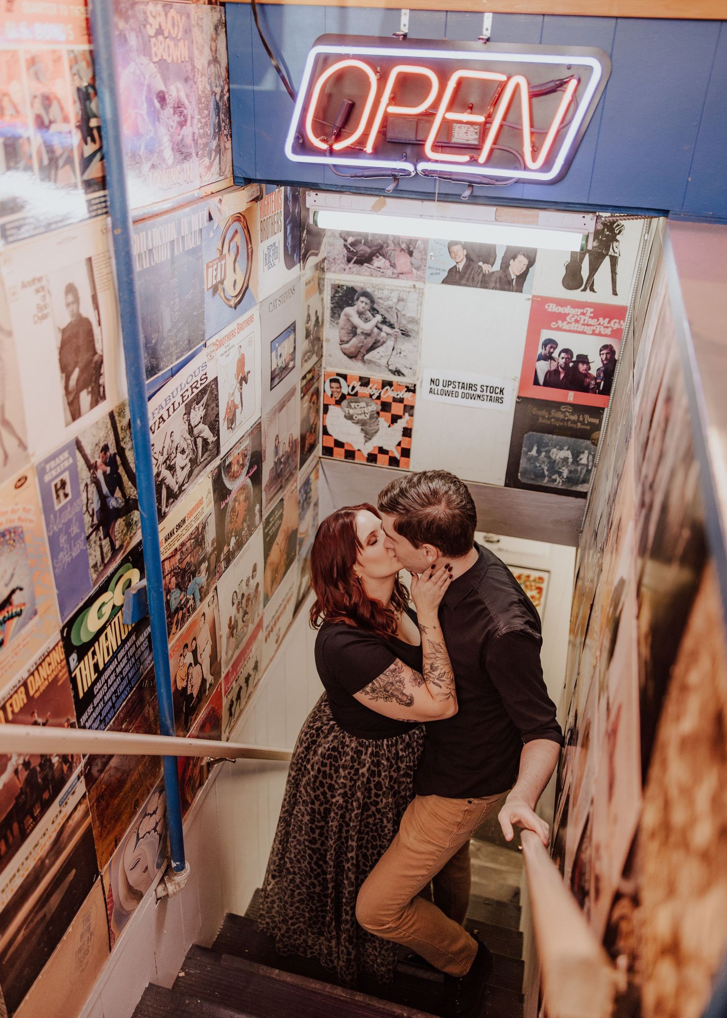 Calgary, Alberta engagement in record store