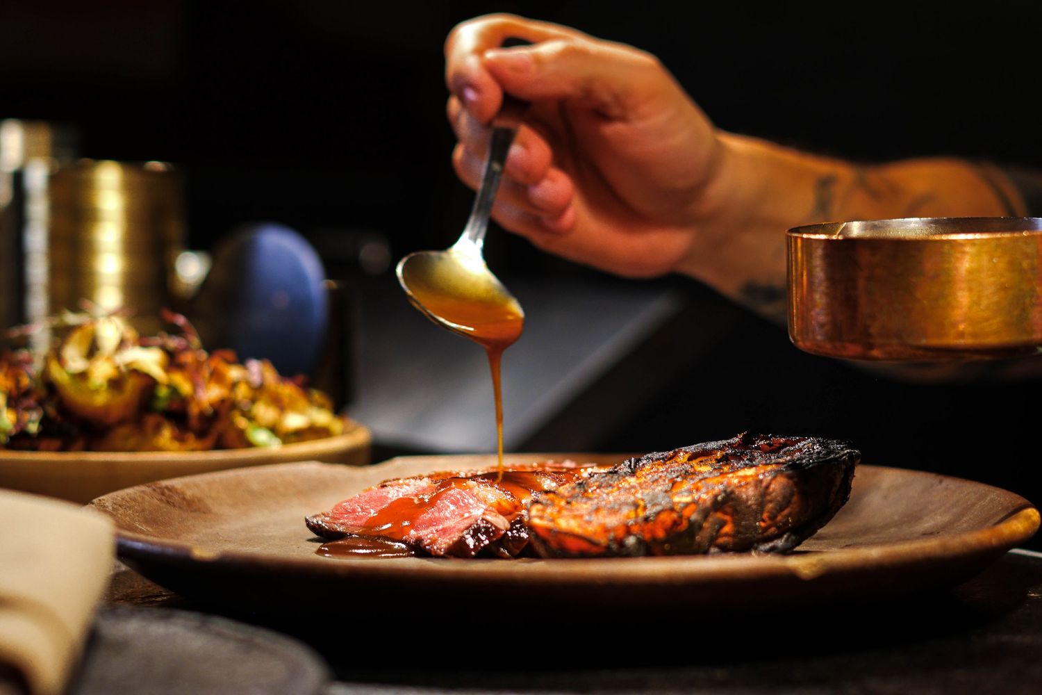 Palo Santo chef's final touches.