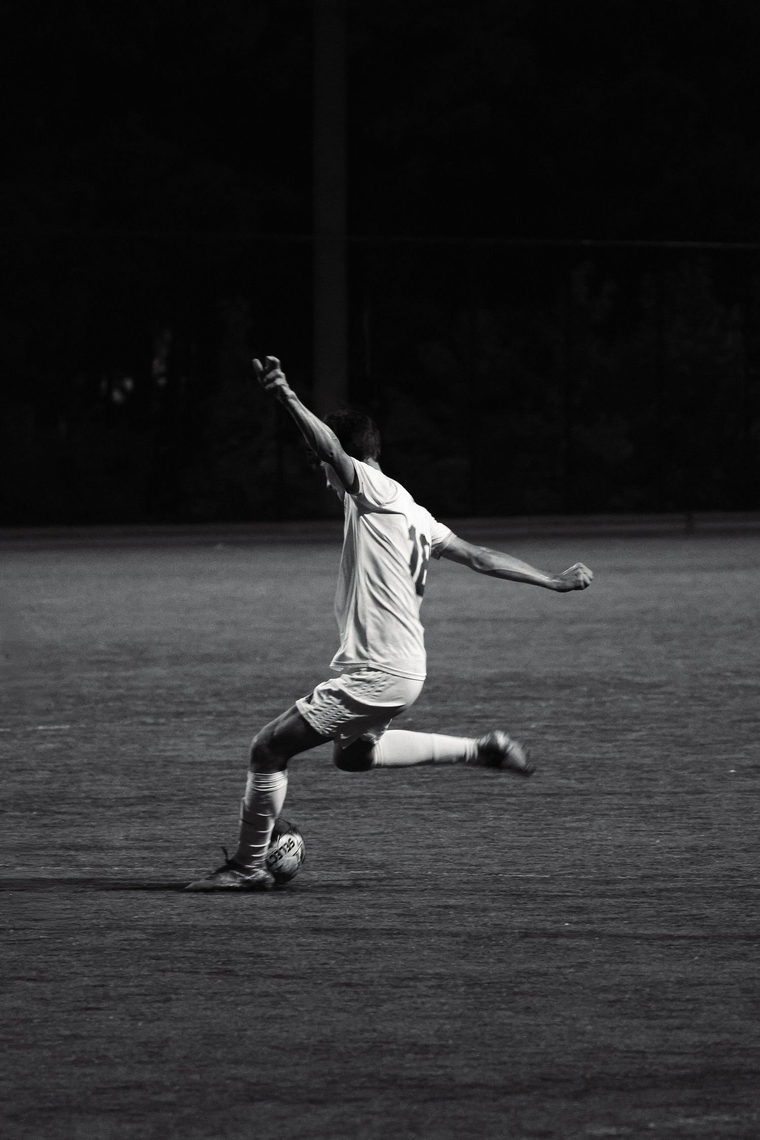 GT Soccer kicking portrait.