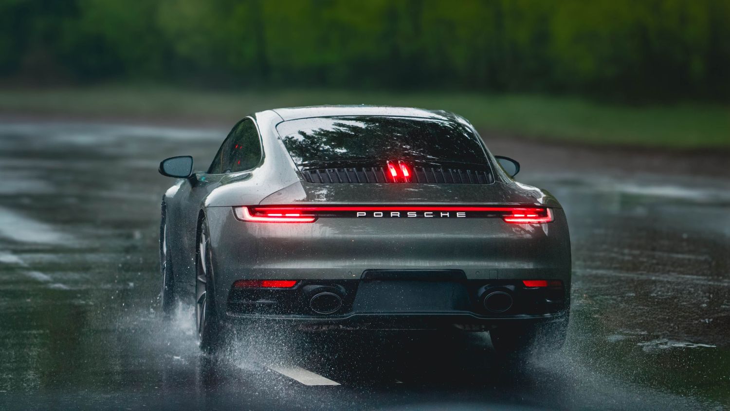 Porsche on the road.