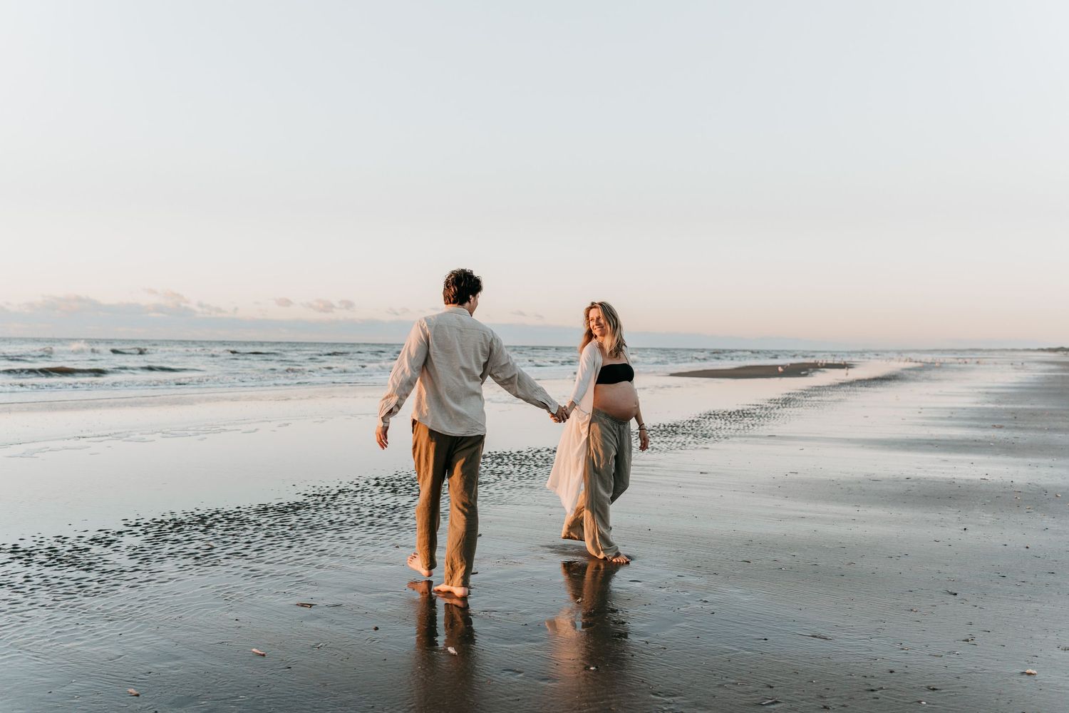 Sunset beach couple