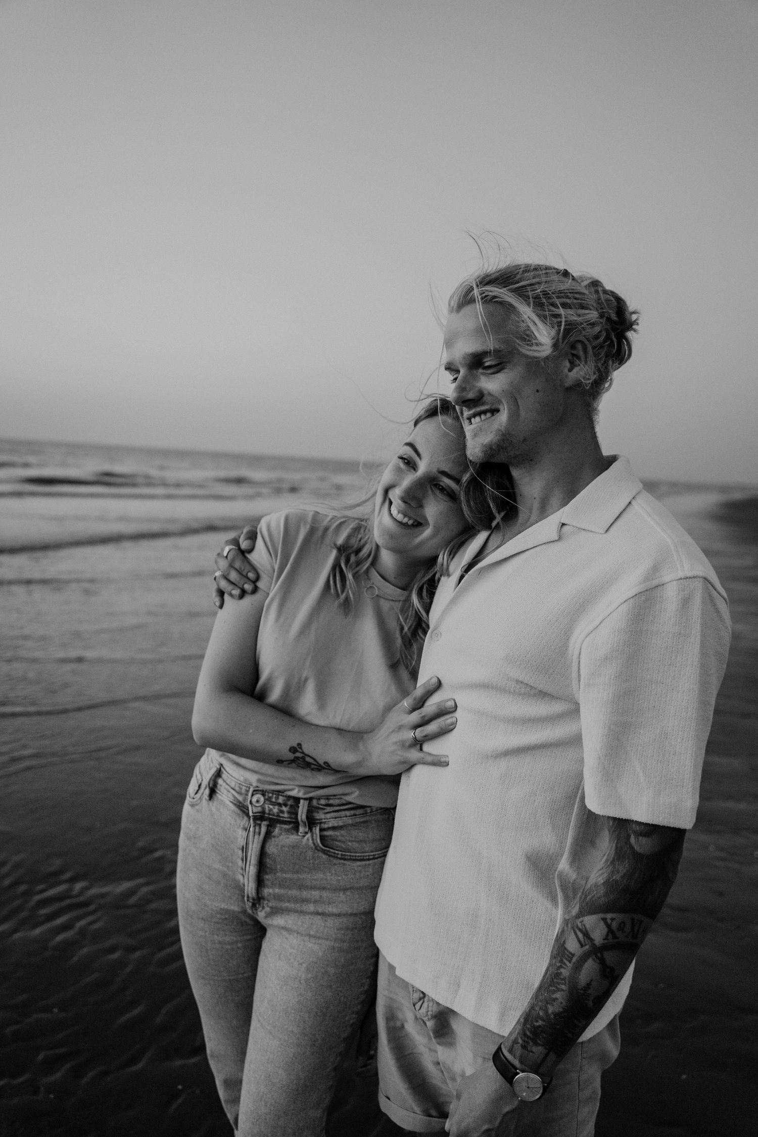 Loving couple during goldenhour