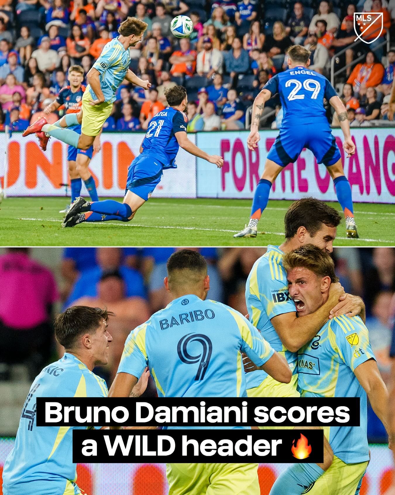 Pavel Bucha #20 of FC Cincinnati celebrates after scoring against FC Cincinnati. (Photo by Chris Carter/Getty Images/Stringer)
