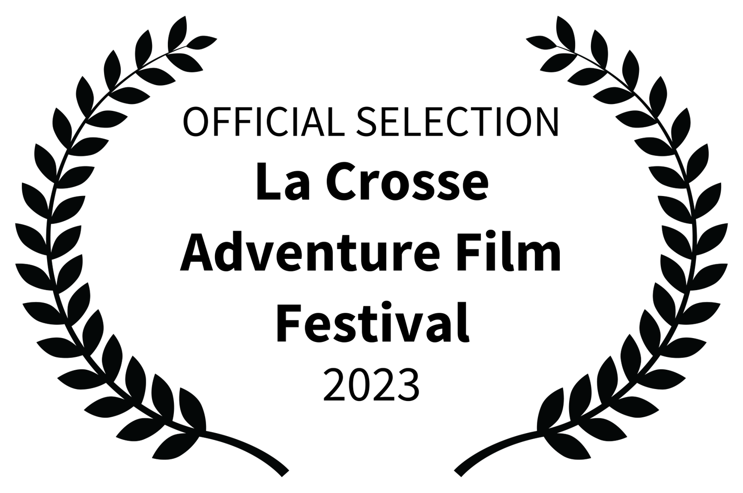 Official selection laurel wreath for 2023 La Crosse Adventure Film Festival.
