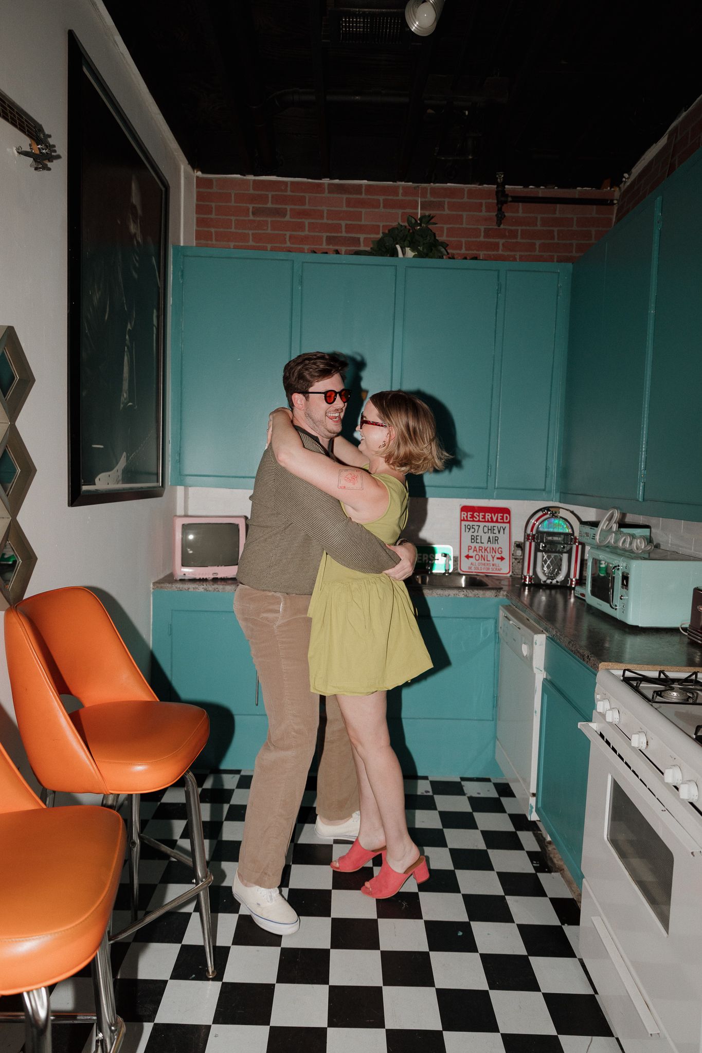 Kennesaw Georgia couple engagement photographer romantic couple Atlanta GA couples session candid vintage flash north metro