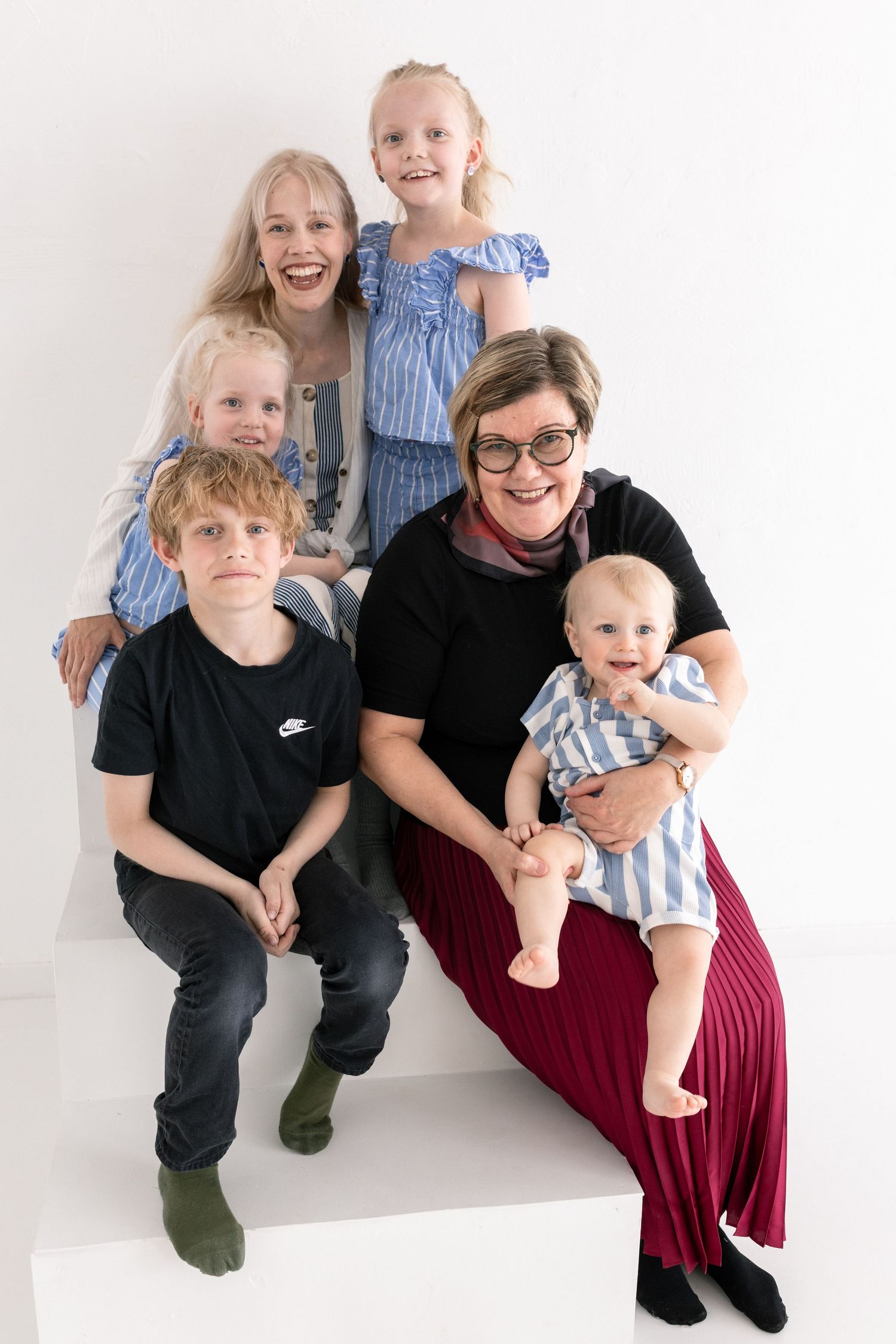 äiti mummi ja lapset- laajennettu perhekuvaus
