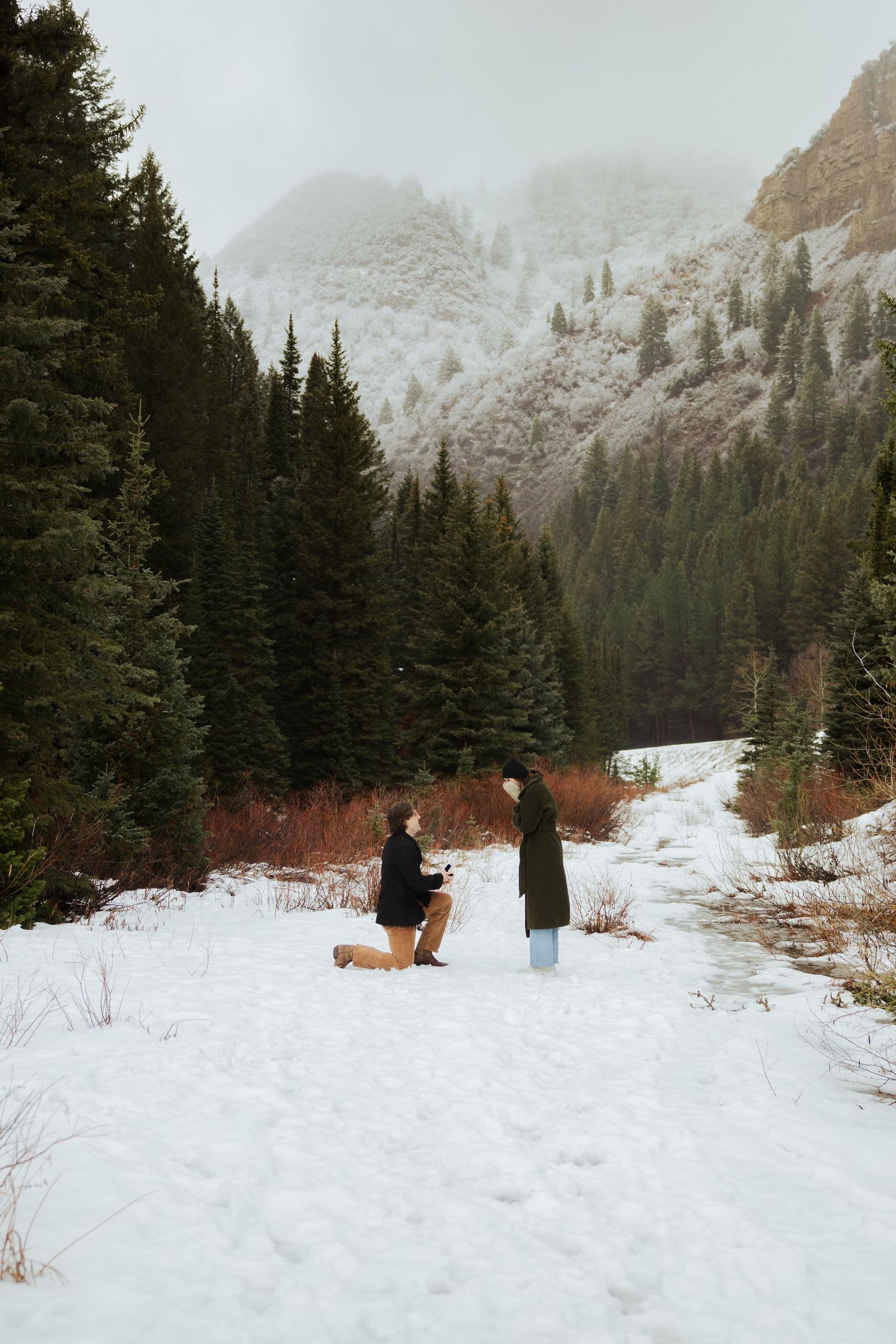 Proposal at Jordan Pines Campground in Big Cottonwood Canyon, Utah photography by Av Potter Photo a Utah wedding and lifestyle photographer