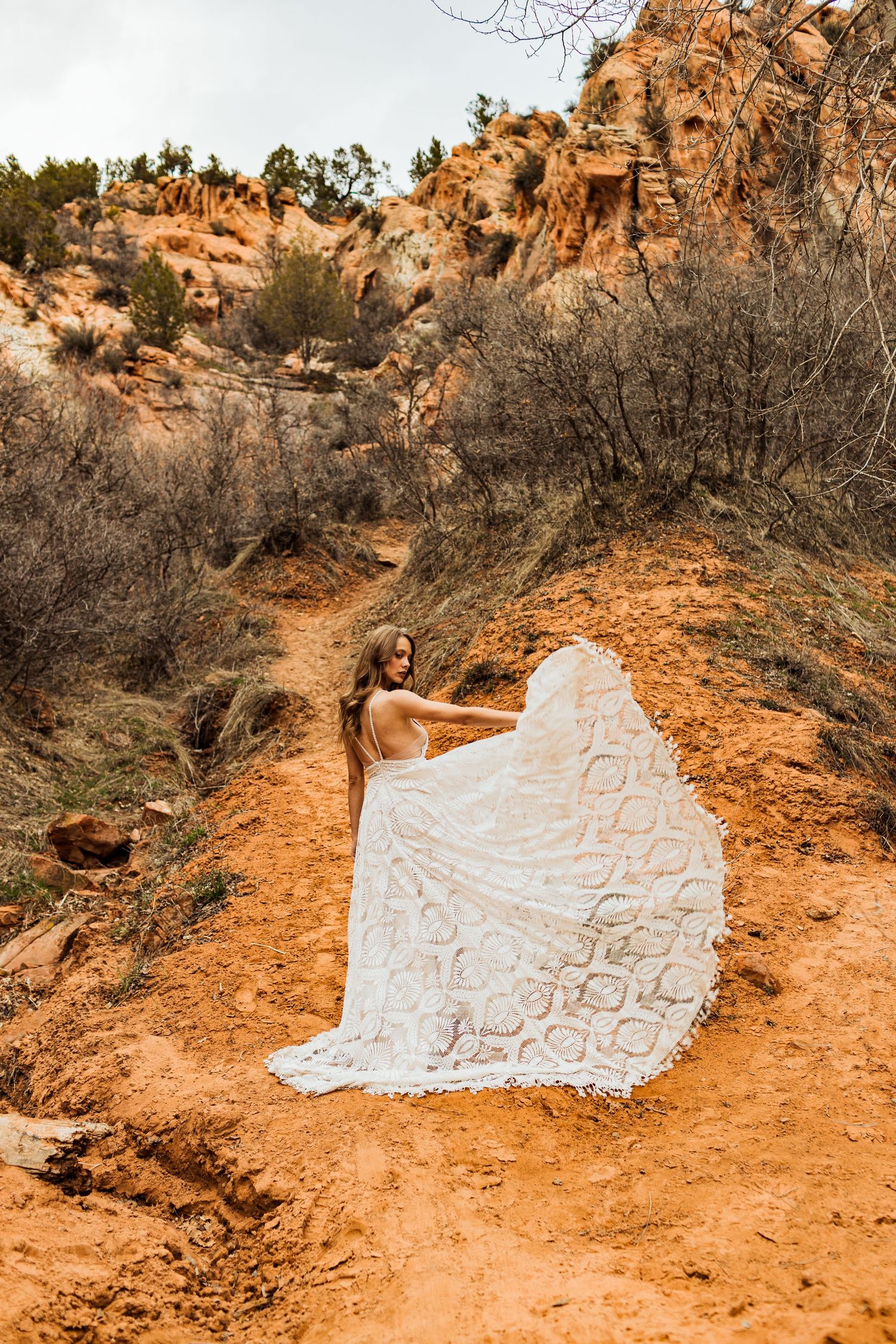 Bride at The Red Ledges picnic area photography by Av Potter Photo a Utah wedding and lifestyle photographer