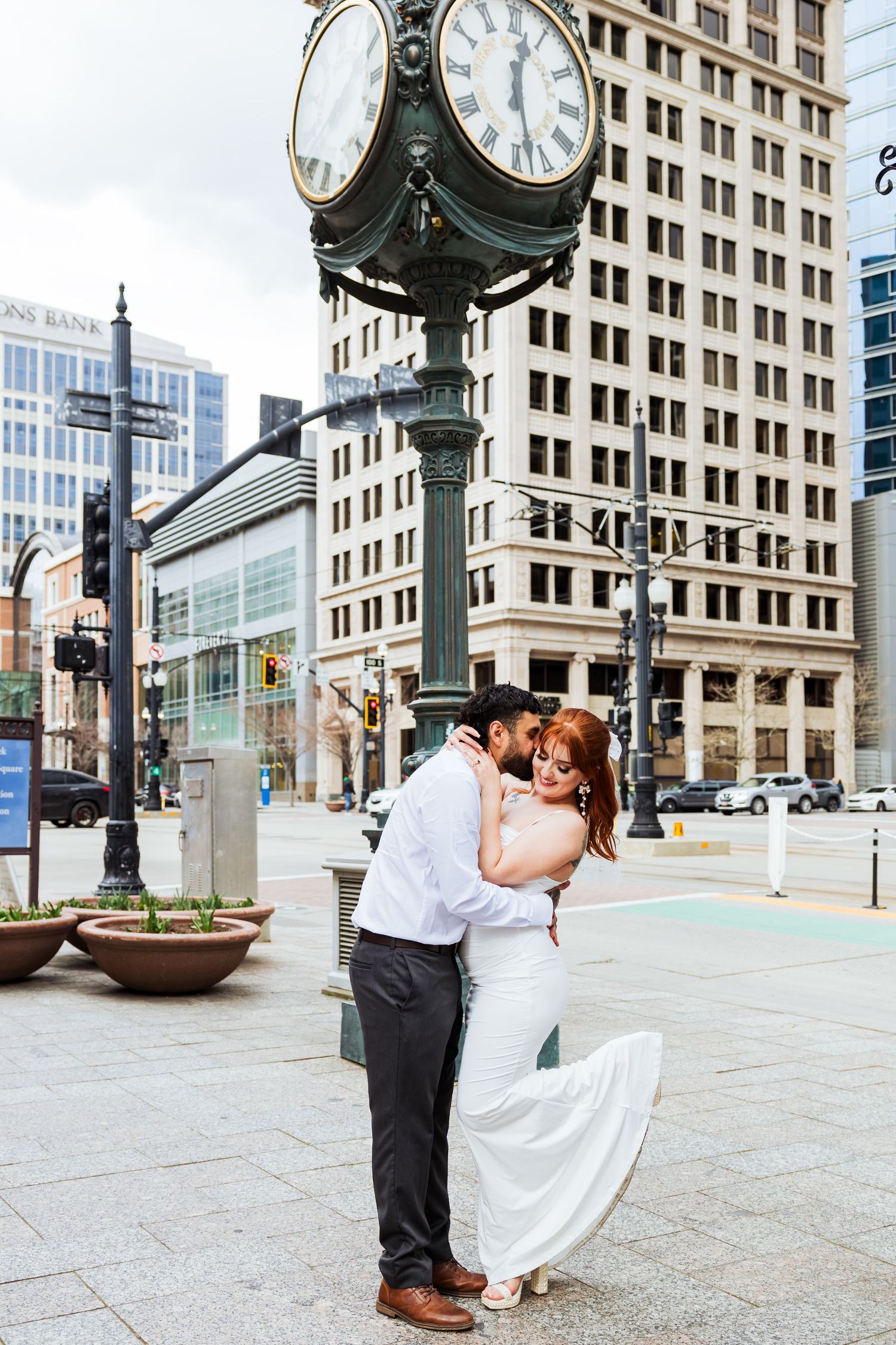 Couple at Salt Lake City Downtown photography by Av Potter Photo a Utah wedding and lifestyle photographer
