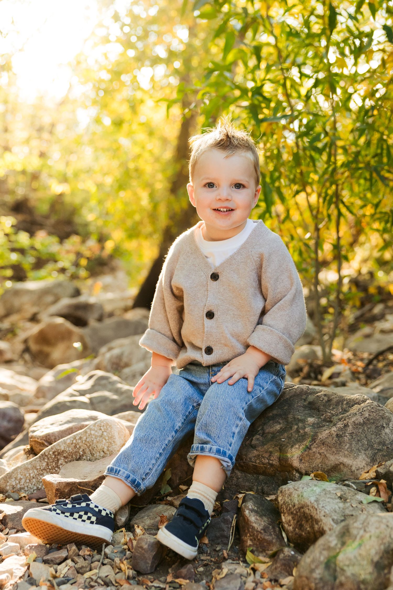 Little boy at Neff's canyon during fall photography by Av Potter Photo a Utah wedding and lifestyle photographer