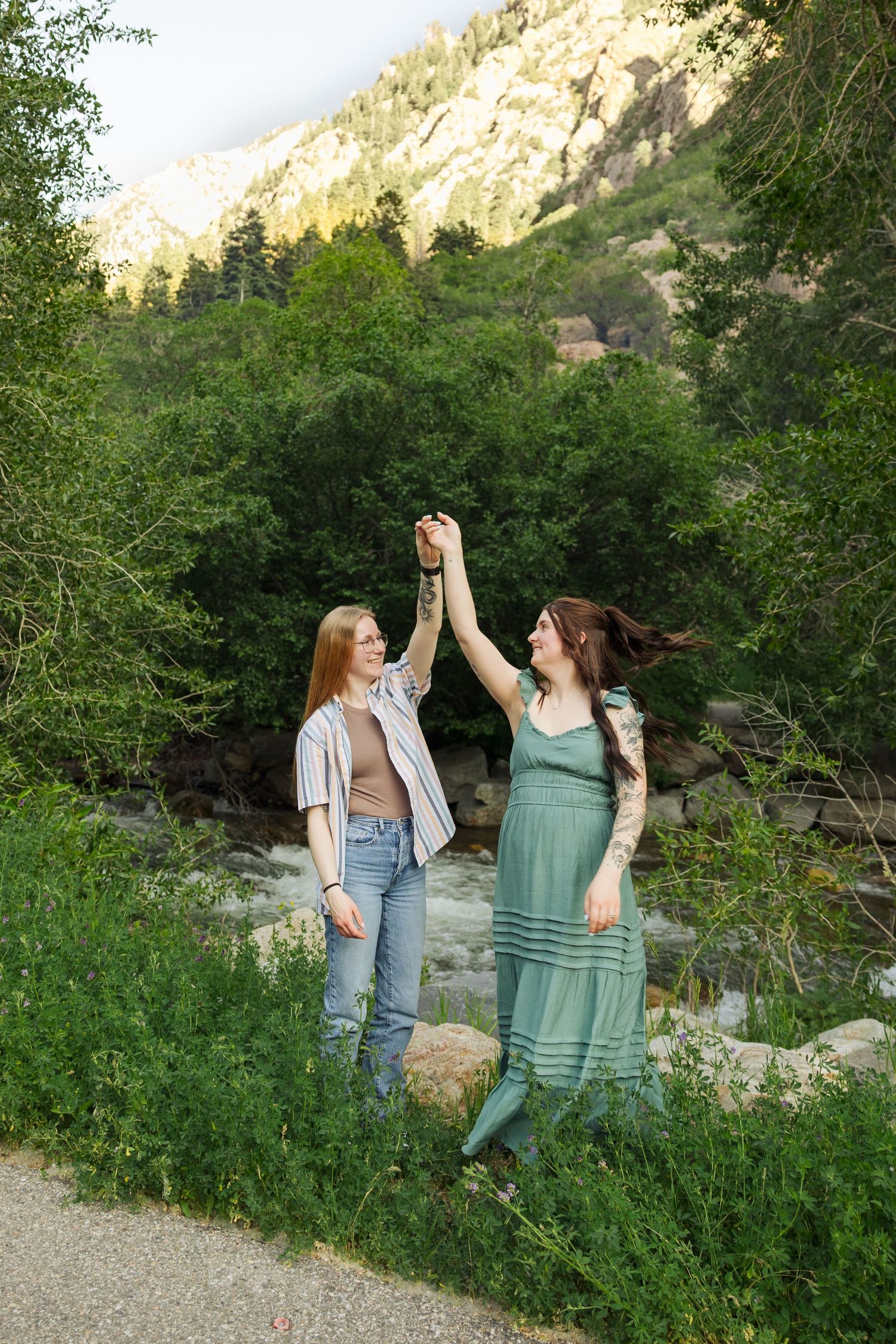 Lesbian couple at Ledgemere Camground photography by Av Potter Photo a Utah wedding and lifestyle photographer