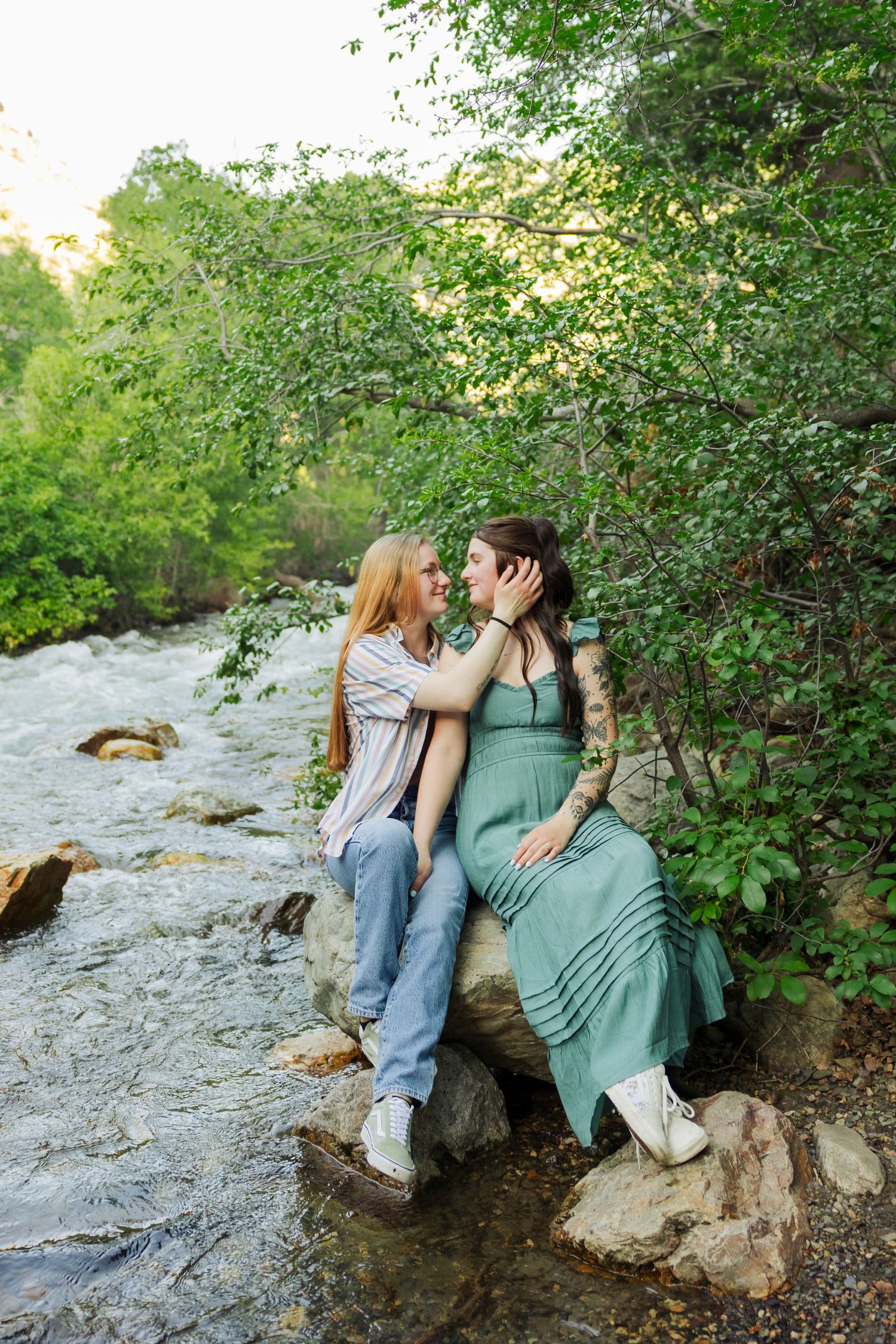 Lesbian couple at Ledgemere Camground photography by Av Potter Photo a Utah wedding and lifestyle photographer