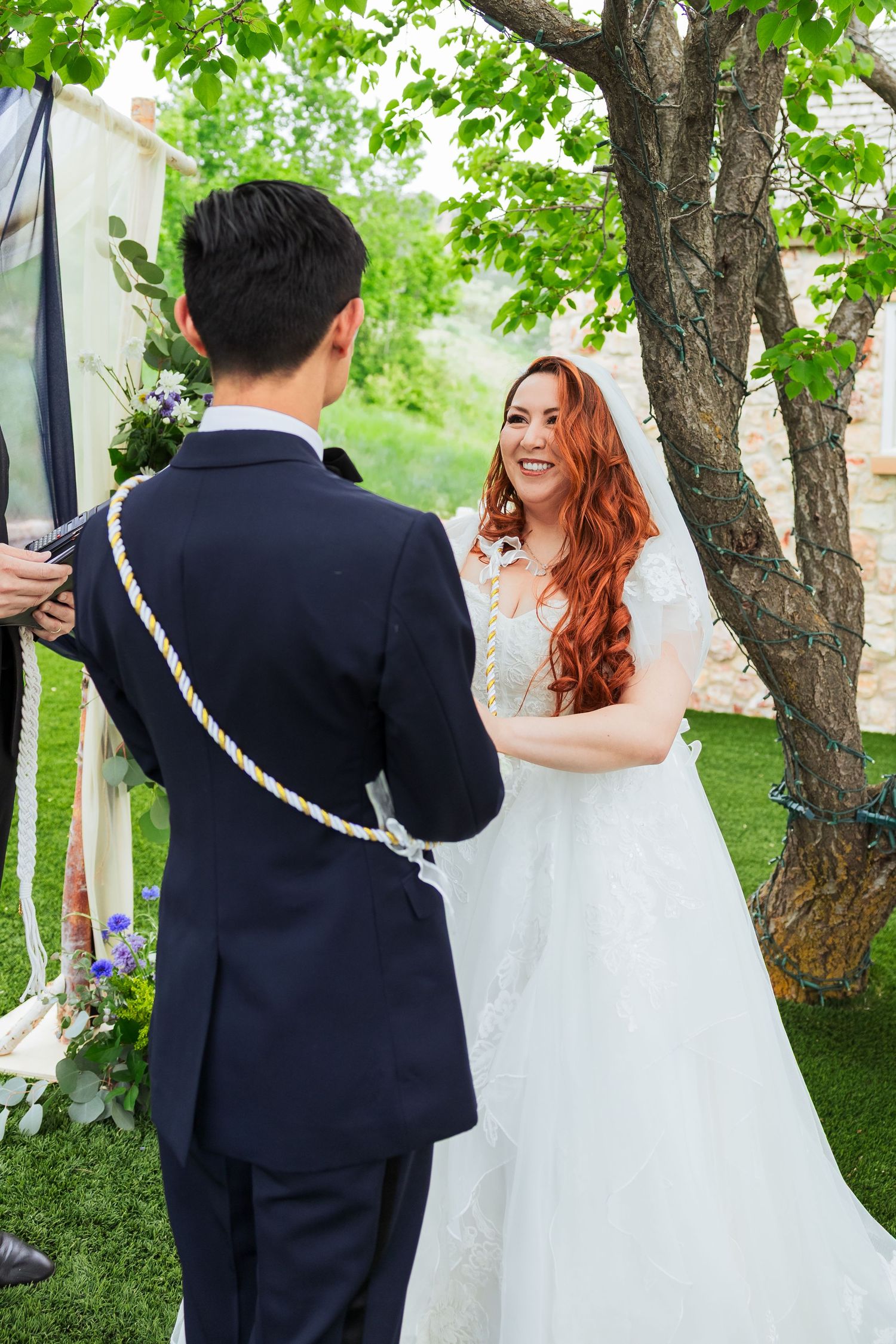 Ceremony at The Atkin House photography by Av Potter Photo a Utah wedding and lifestyle photographer