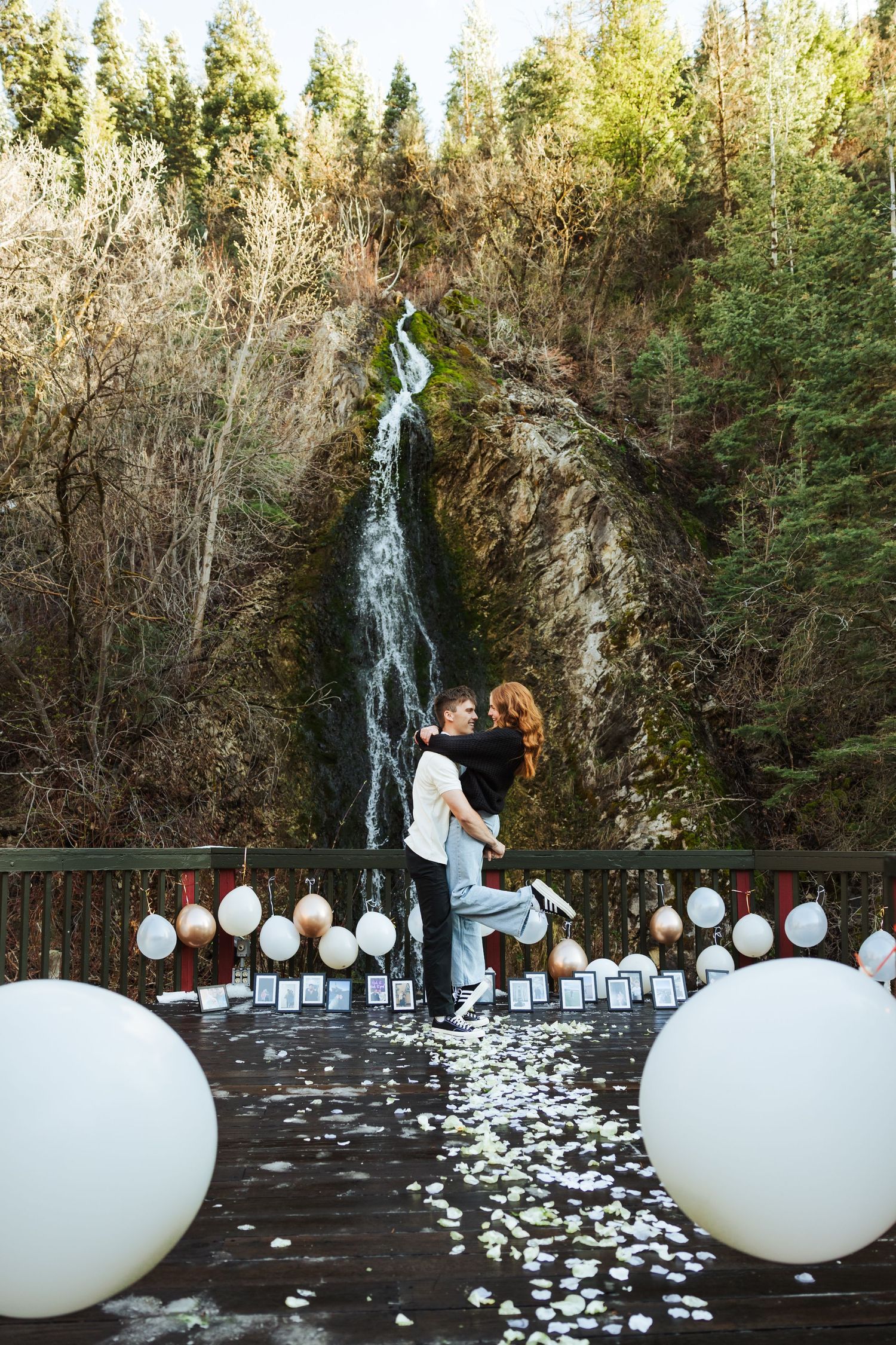 Proposal at Log Haven in Millcreek Canyon Utah photography by Av Potter Photo a Utah wedding and lifestyle photographer