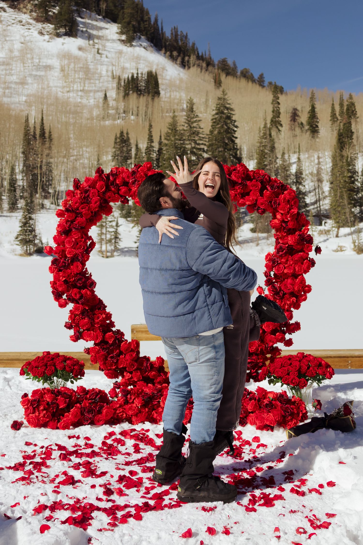 Proposal at Silver Lake in Big Cottonwood Canyon Utah photography by Av Potter Photo a Utah wedding and lifestyle photographer