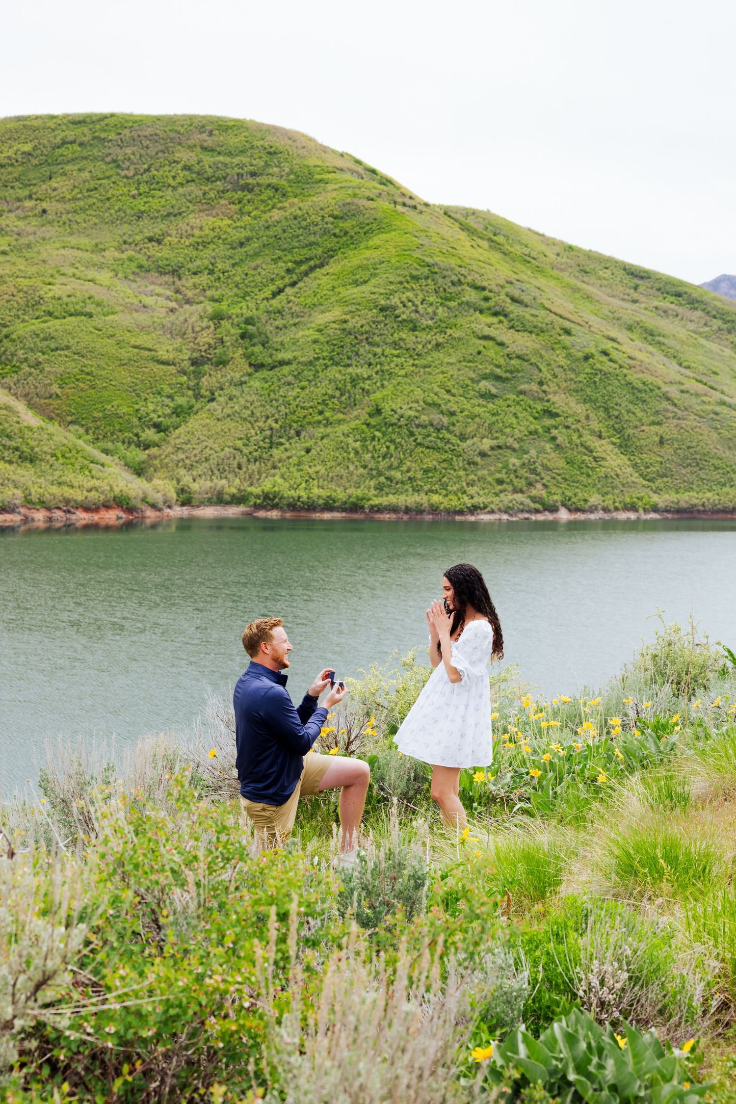 Proposal at Little Dell Reservoir in Parley's Canyon, Utah photography by Av Potter Photo a Utah wedding and lifestyle photographer