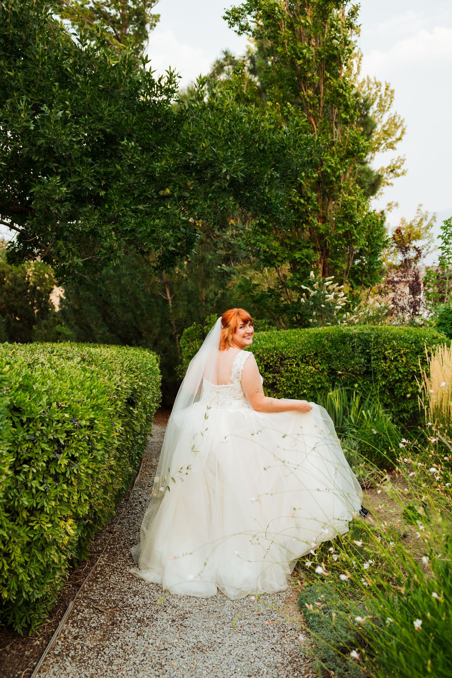 Bride at Sego Lily Gardens photography by Av Potter Photo a Utah wedding and lifestyle photographer