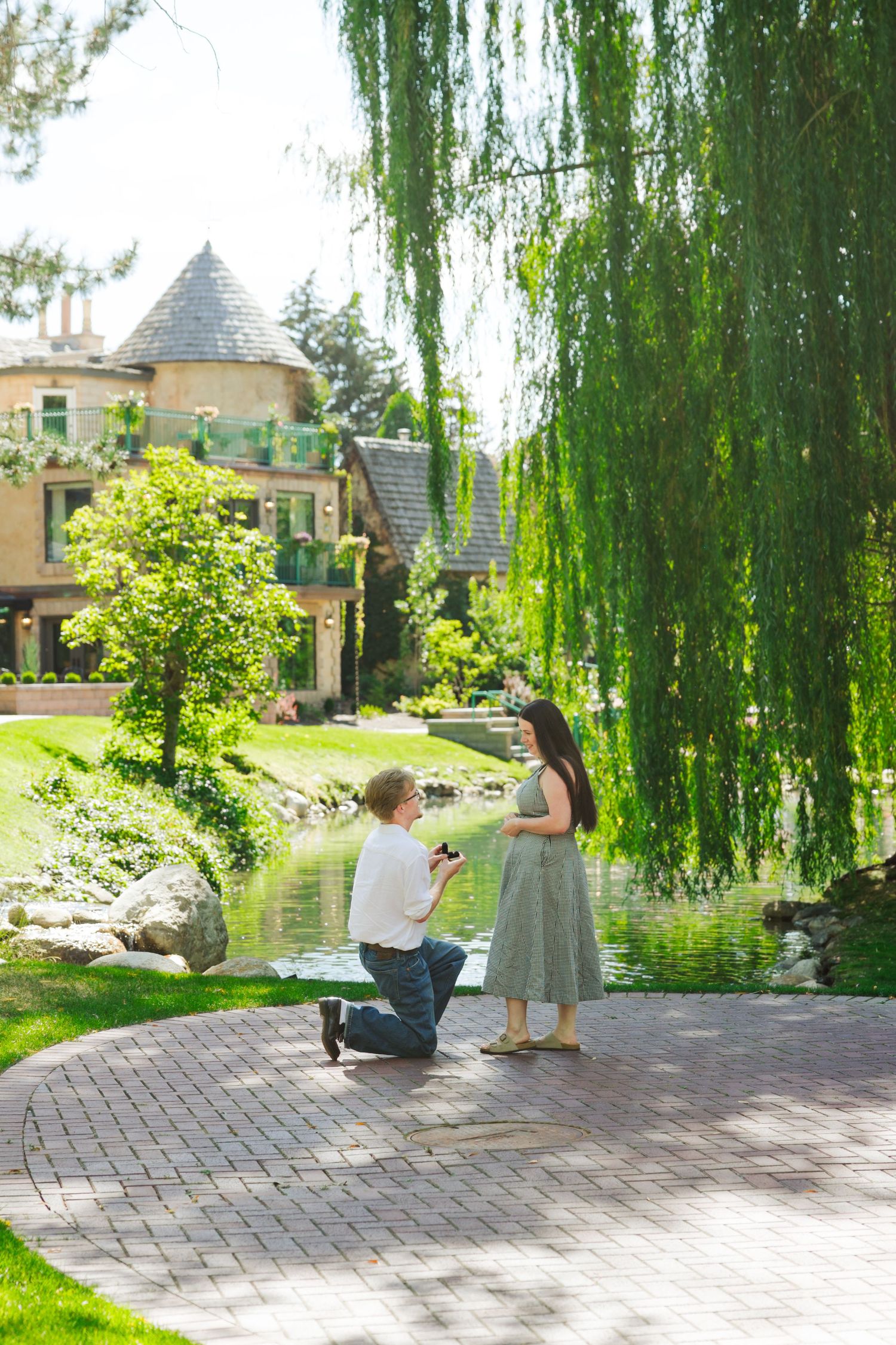Proposal at La Caille in Sandy, Utah photography by Av Potter Photo a Utah wedding and lifestyle photographer