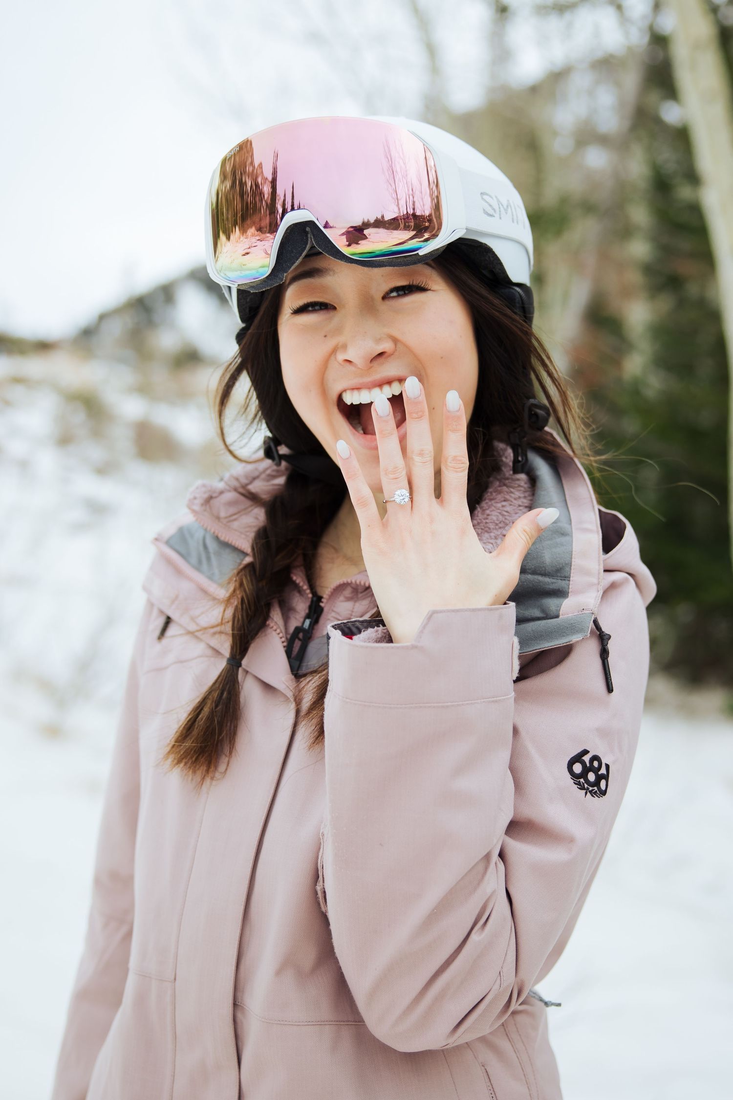 Ski proposal at Snow Bird in Big Cottonwood Canyon, Utah photography by Av Potter Photo a Utah wedding and lifestyle photographer